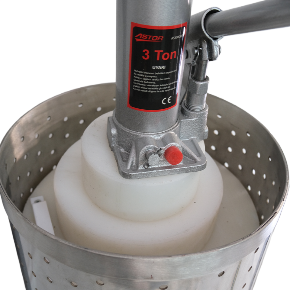24 Litre Üzüm Sıkma Presi (304 Paslanmaz Çelik Krom Sepet ve Kare Tepsi)