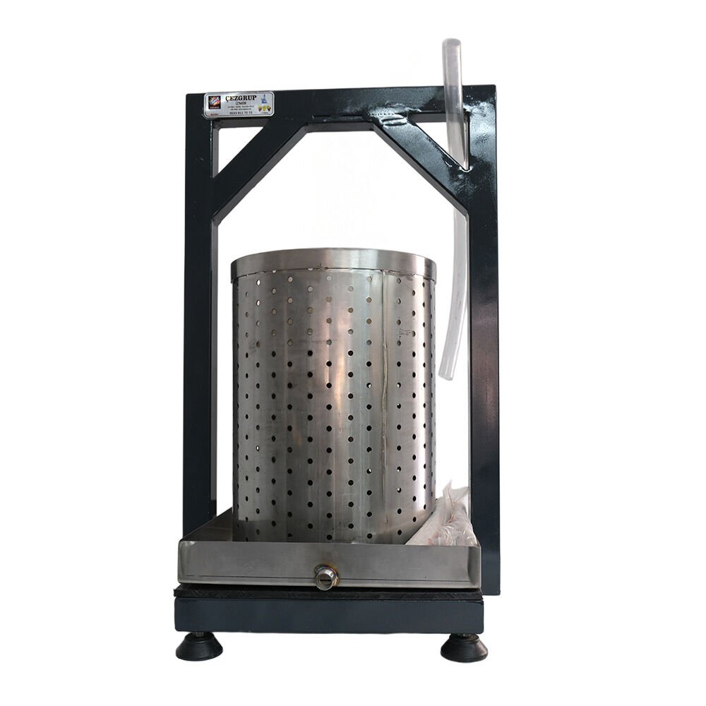 24 Litre Üzüm Sıkma Presi (304 Paslanmaz Çelik Krom Sepet ve Kare Tepsi) Krikosuz