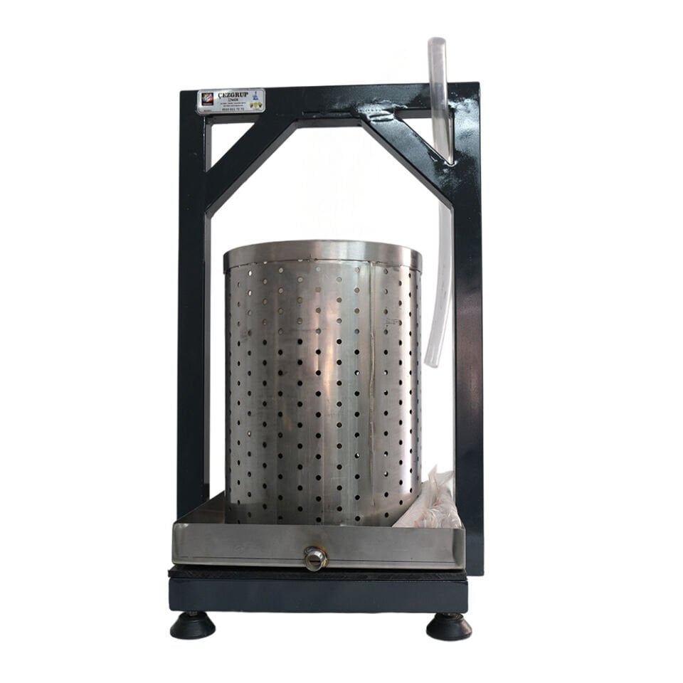 24 Litre Üzüm Sıkma Presi (304 Paslanmaz Çelik Krom Sepet ve Kare Tepsi) Krikosuz