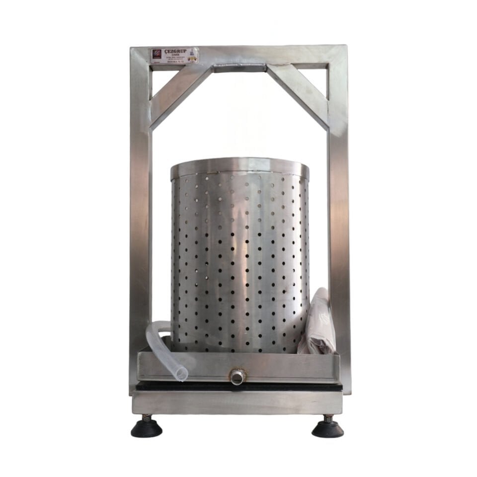 24 Litre Tamamı Krom 304 Paslanmaz Çelik Üzüm Sıkma Presi Krikosuz